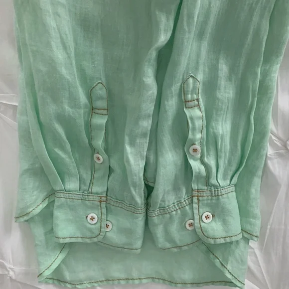 Martin Gordon Men's XL 100% Linen Button Down Long Sleeve Shirt - Picture 7 of 10